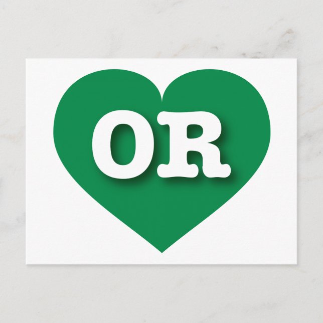 I love Oregon - OR green heart Postcard (Front)