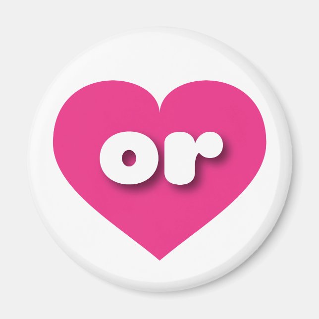 I love Oregon - or hot pink heart Magnet (Front)