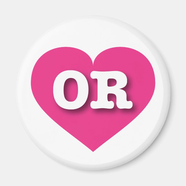 I love Oregon - OR hot pink heart Magnet (Front)