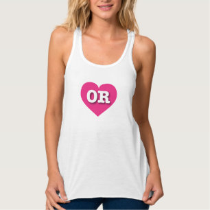 I love Oregon - OR hot pink heart Tank Top