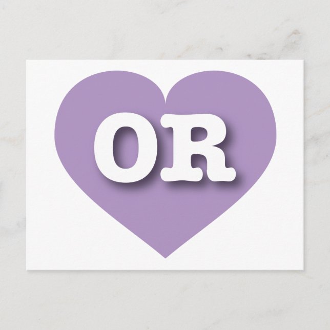 I love Oregon - OR lavender heart Postcard (Front)