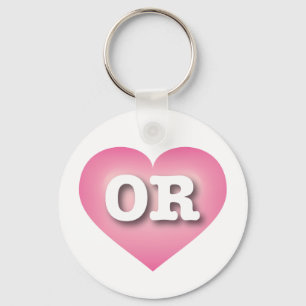 I love Oregon - OR pink fade heart Keychain