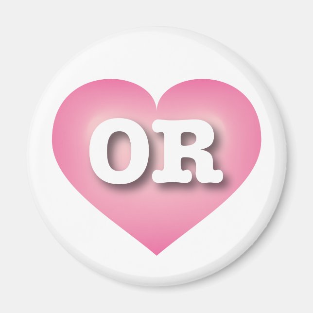 I love Oregon - OR pink fade heart Magnet (Front)