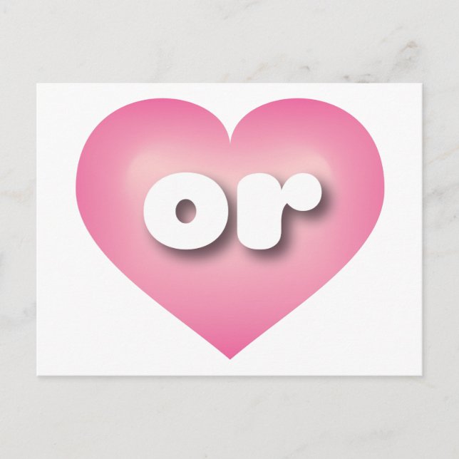 I love Oregon - or pink fade heart Postcard (Front)