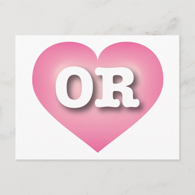 I love Oregon - OR pink fade heart Postcard (Front)