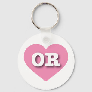 I love Oregon - OR pink heart Keychain
