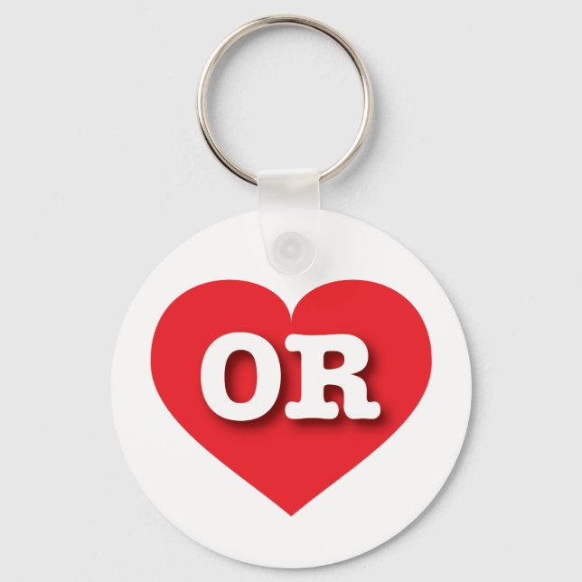 I love Oregon - OR red heart Keychain (Front)