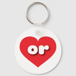 I love Oregon - or red heart Keychain