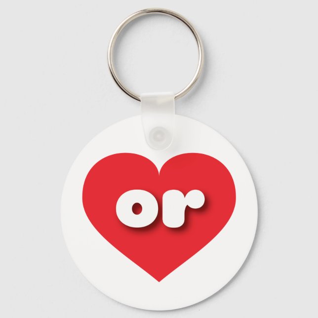I love Oregon - or red heart Keychain (Front)