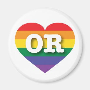 I Love Oregon Rainbow Heart Magnet