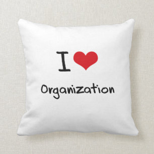 I love Organization Throw Pillow