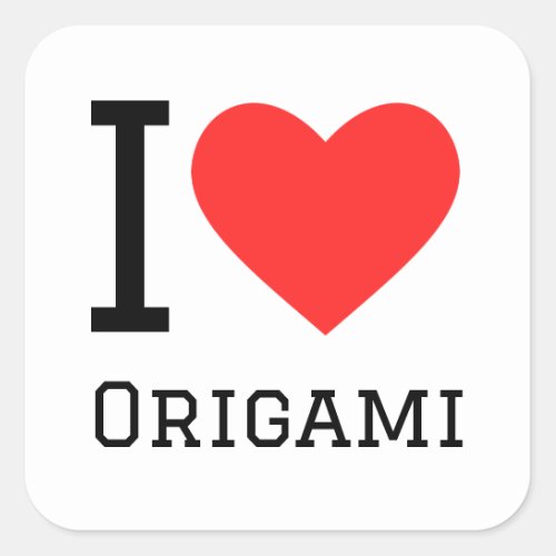 I love origami square sticker