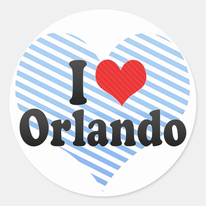 I Love Orlando Round Stickers