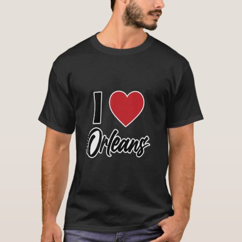 I LOVE ORLEANS France Europe with Red Love Heart  T_Shirt