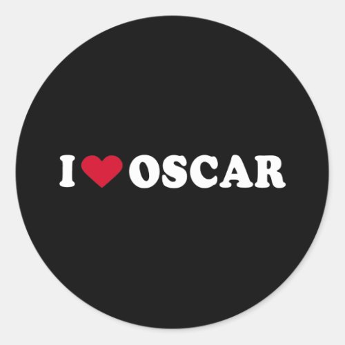 I LOVE OSCAR CLASSIC ROUND STICKER