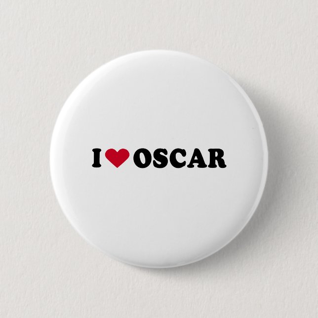 I LOVE OSCAR PINBACK BUTTON (Front)