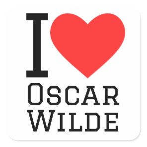 i love Oscar wilde Square Sticker