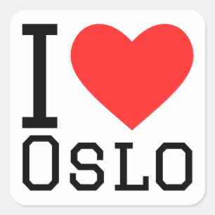 I love Oslo Square Sticker