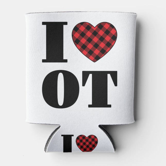 I Love OT Occupational Therapy Can Cooler (Front)