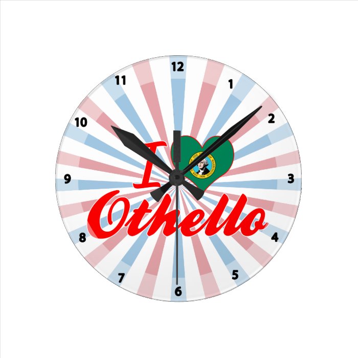 I Love Othello, Washington Round Wall Clocks