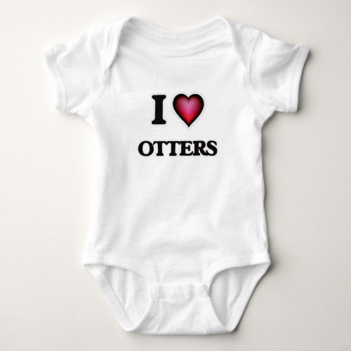 I Love Otters Baby Bodysuit
