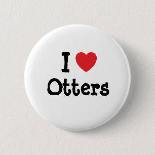 I love Otters heart custom personalized Pinback Button