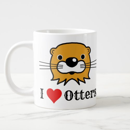 I Love Otters Otter Appreciation Giant Coffee Mug