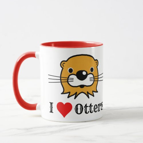 I Love Otters Otter Wildlife Conservation Mug