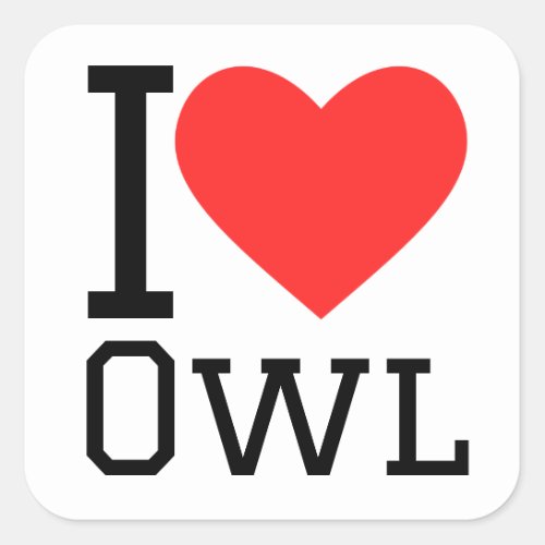 I love owl square sticker