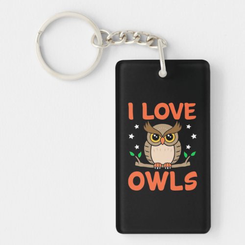 I Love Owls Keychain