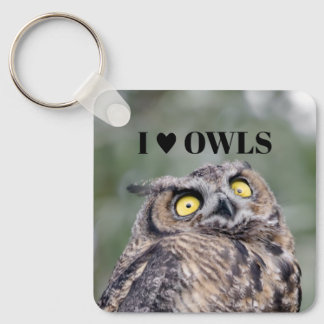 I Love Owls Keychain