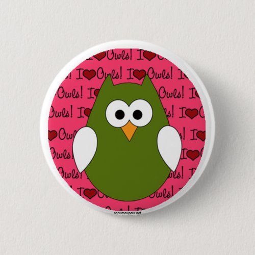 I love Owls Pin back button