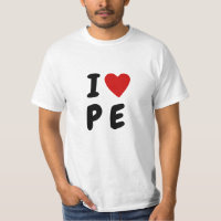 I love P E | Heart text PE Physical Education