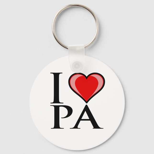 I Love PA - Pennsylvania Keychain (Front)