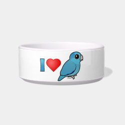 I Love Blue Pacific Parrotlets Cat Food Bowl