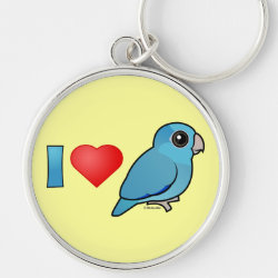 I Love Blue Pacific Parrotlets Premium Round Keychain