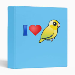 I Love Yellow Pacific Parrotlets Avery Signature Binder 8.5x11