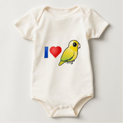 I Love Yellow Pacific Parrotlets Infant Organic Creeper