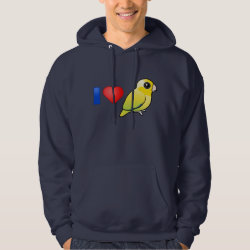 I Love Yellow Pacific Parrotlets Men's Basic Hooded Sweatshirt