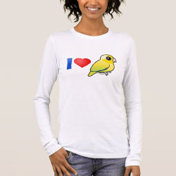 I Love Yellow Pacific Parrotlets Women's Basic Long Sleeve T-Shirt