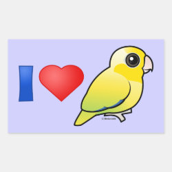 I Love Yellow Pacific Parrotlets Rectangle Sticker