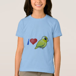 I Love Yellow Pacific Parrotlets Girls' American Apparel Fine Jersey T-Shirt