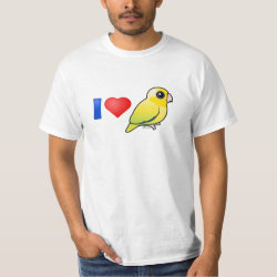 I Love Yellow Pacific Parrotlets Men's Crew Value T-Shirt