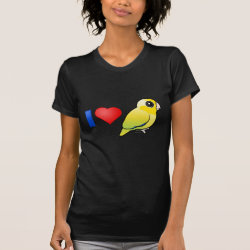 I Love Yellow Pacific Parrotlets Women's American Apparel Fine Jersey Short Sleeve T-Shirt