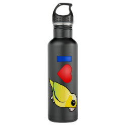 I Love Yellow Pacific Parrotlets Water Bottle (24 oz)