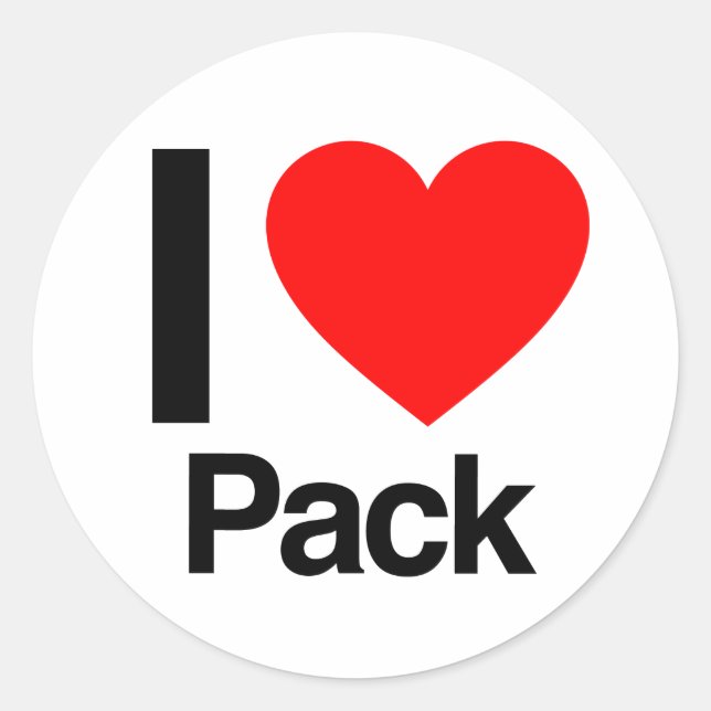 i love pack classic round sticker (Front)