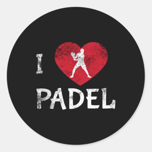 I Love Padel Tennis Padel Racket Padel Paddleball Classic Round Sticker