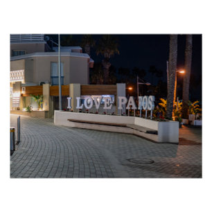 I Love Pafos sign at night