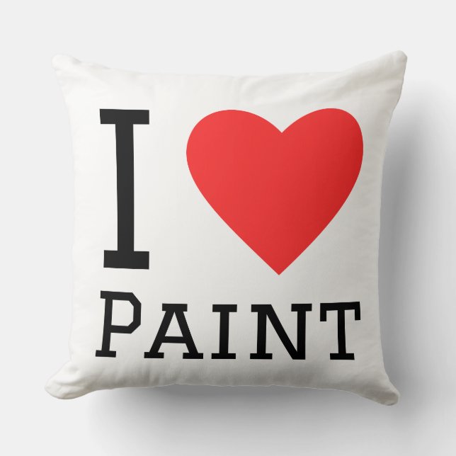 I love paint throw pillow (Front)