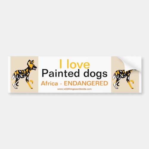 I love Painted Dogs _Endangered animal _ Bumper Sticker